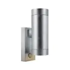 Nordlux Tin Seinävalaisin Metalli- ja Lasi Harmaa Up & Down | 76mm - IP54 - Sopii 2x GU10 - Liike- ja Valotunnistin