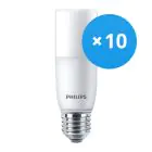 Monipakkaus 10x Philips Corepro LED E27 Tubular Stick Matta 9.5W 950lm - 830 Lämmin Valkoinen | Korvaa 68W